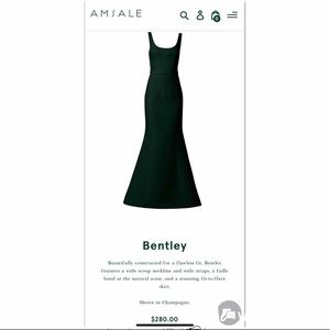 Amsale bridesmaid dress. Hunter green